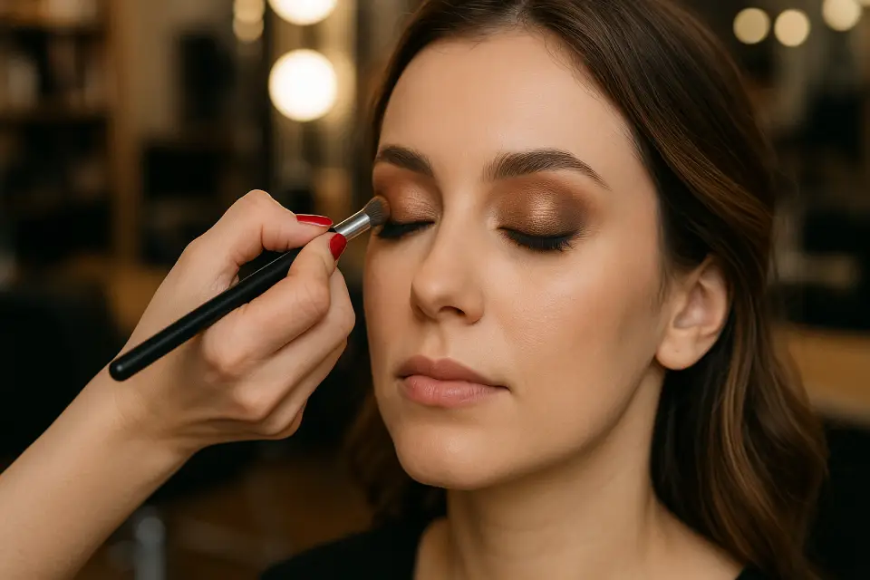maquillage de Noël en salon de coiffure au Luxembourg,