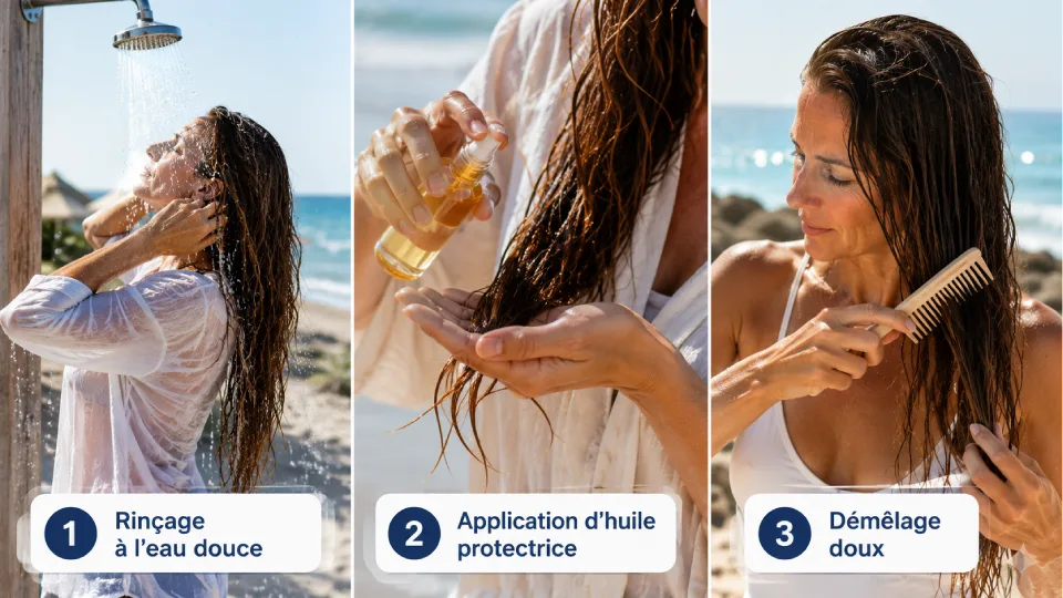 Cheveux abîmés par le chlore et le sel : soins et conseils